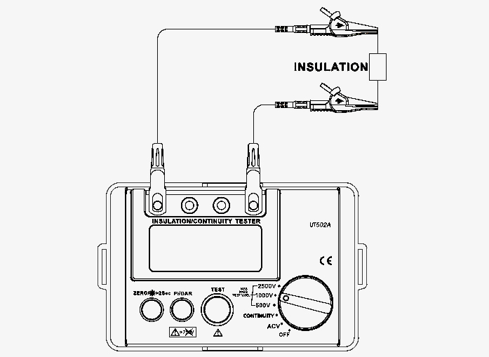 1000V megger insulation resistance test wiring diagram