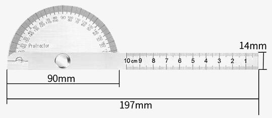 90x150mm angle protractor dimensions