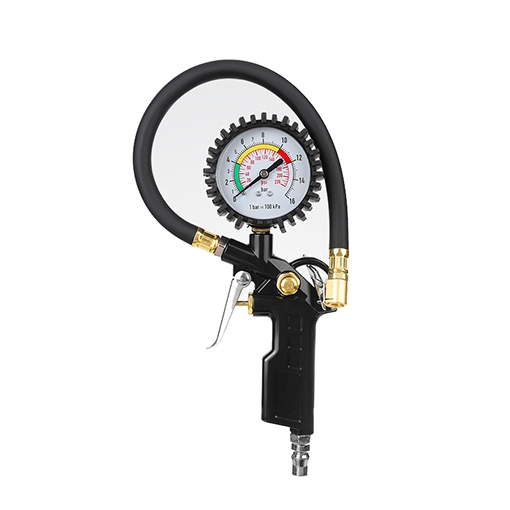 Analog Tire Pressure Gauge with Inflator, 0-220psi