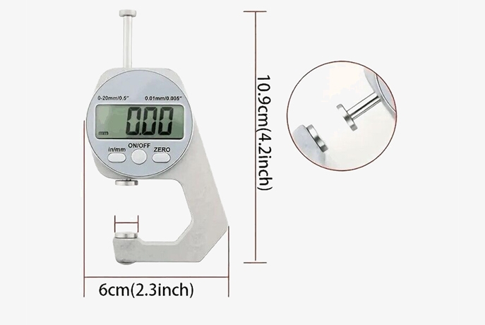 0-0.4inch/0-10mm digital thickness gauges dimension