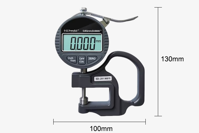 0-0.5inch/0-12.7mm digital thickness gauges dimension