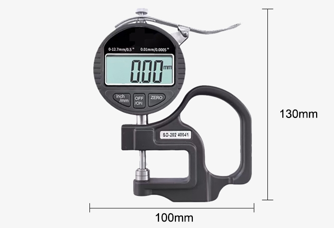 0-0.5inch/0-12.7mm digital thickness gauges dimension