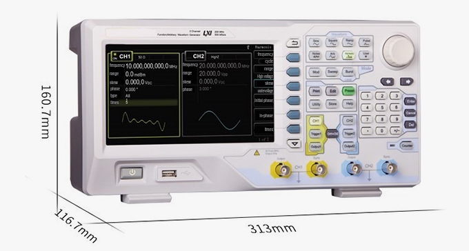 200 MHz arbitrary waveform generator size