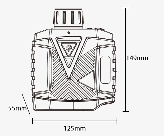 2700 Yard laser rangefinder dimension