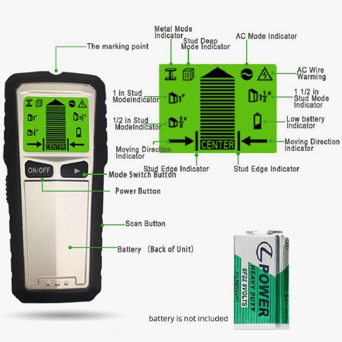 4 in 1 stud wall detector for wood structure