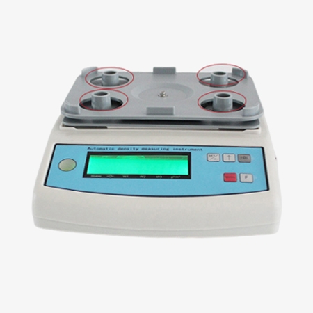 Benchtop density meter for solids detail