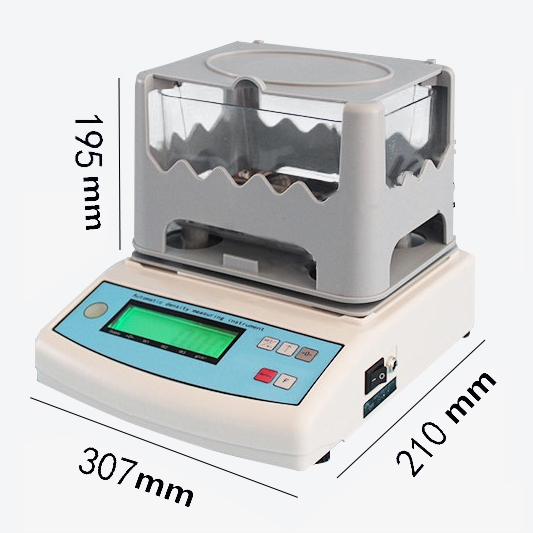 Benchtop density meter for solids size