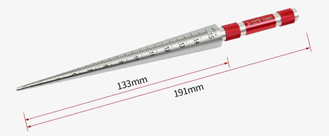 Conical feeler gauge size