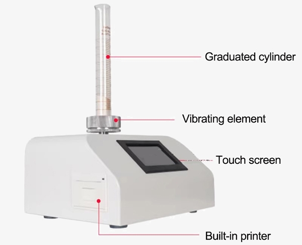 Detail of tap density meter