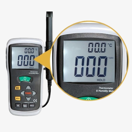 Dew point thermometer meter with wet bulb functions