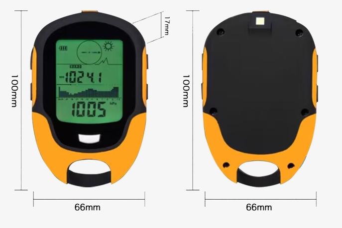 Digital altimeter barometer with gps dimension