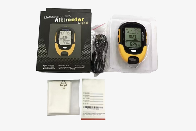 Digital altimeter barometer with gps packing lists