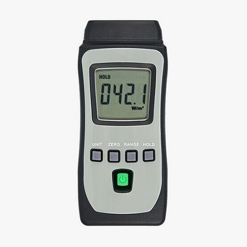 Digital handheld solar power meter detail