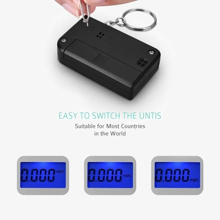 Digital keychain breathalyzer