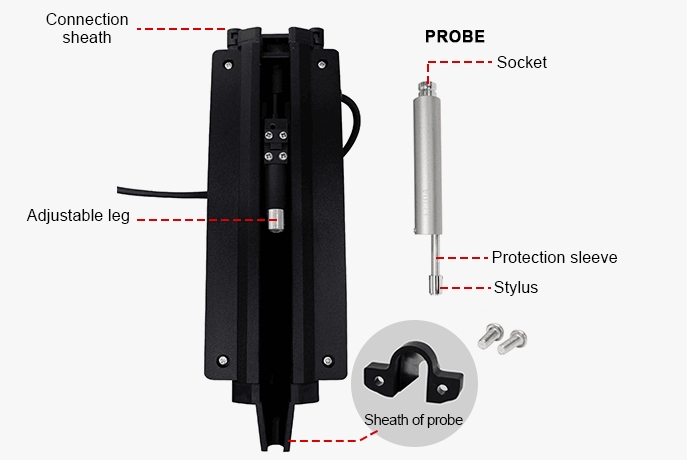 Digital portable contact surface roughness gauge components details