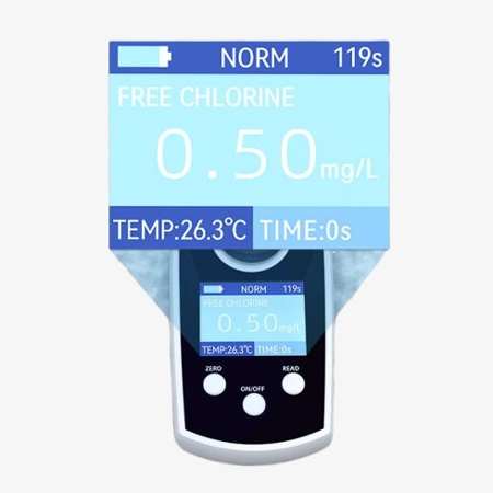 Digital residual chlorine meter display details