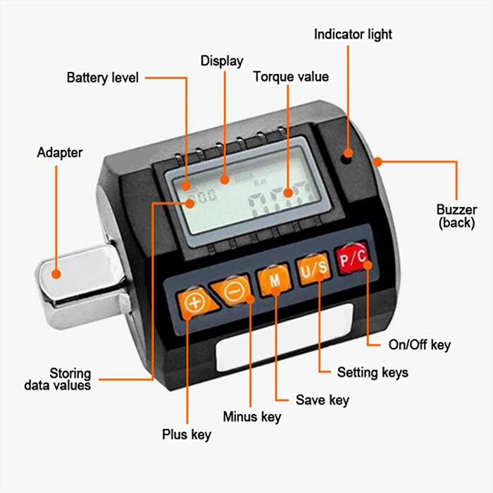 Digital torque meter detail