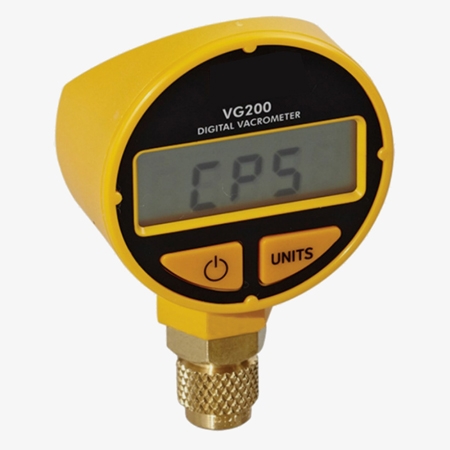 Digital vacuum gauge for HVAC detail