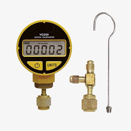 Digital vacuum gauge for HVAC detail