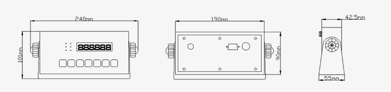 Digital weighing indicator size