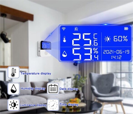 Digital wifi thermometer hygrometer for home