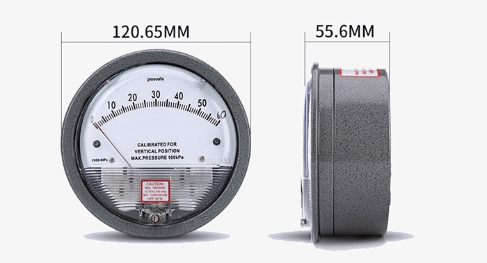 Differential pressure gauge size