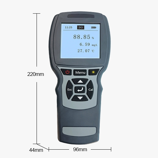 Dissolved oxygen meter for wastewater size