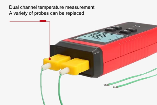 Dual channel contact thermocouple thermometer probe interface