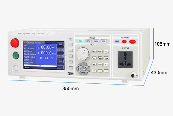 Electrical leakage current tester dimensions