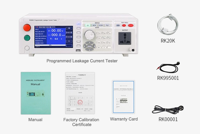 Electrical leakage current tester packing list