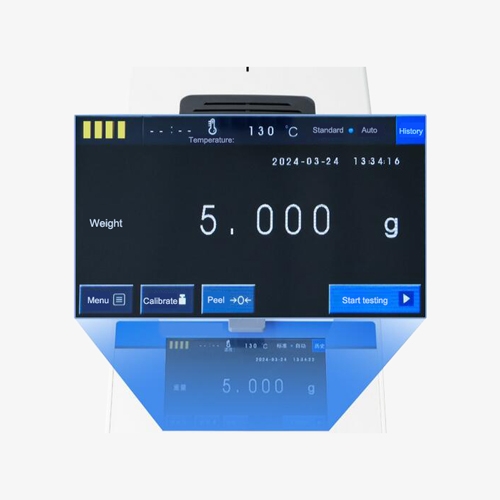 Halogen moisture meter screen details