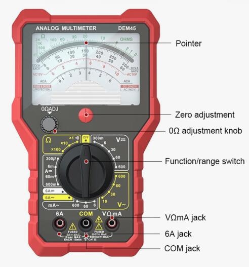 Handheld analog multimeter 1000v details