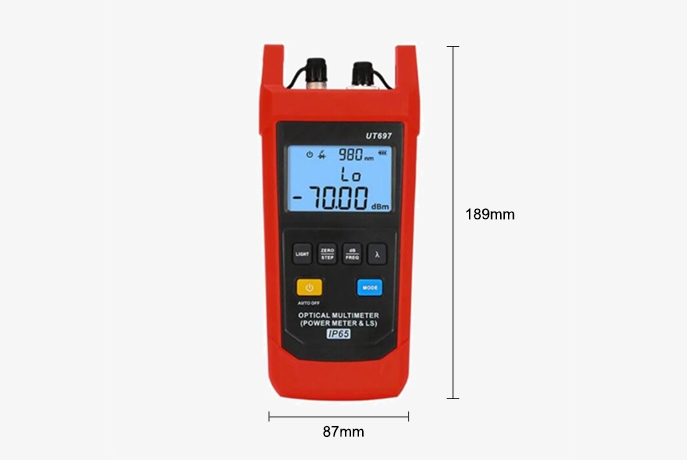 Handheld fiber optic power meter dimension