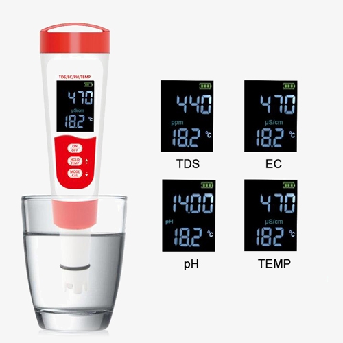 Handheld water quality tester measurement details