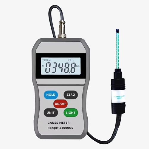 High precision digital gauss meter with probe detection details