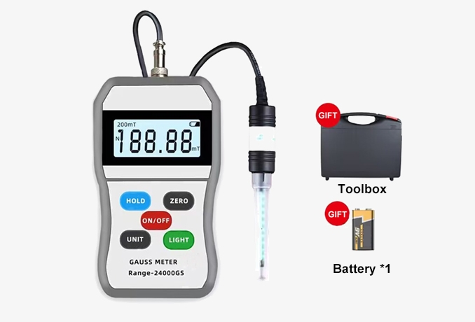 High precision digital gauss meter with probe packing lists