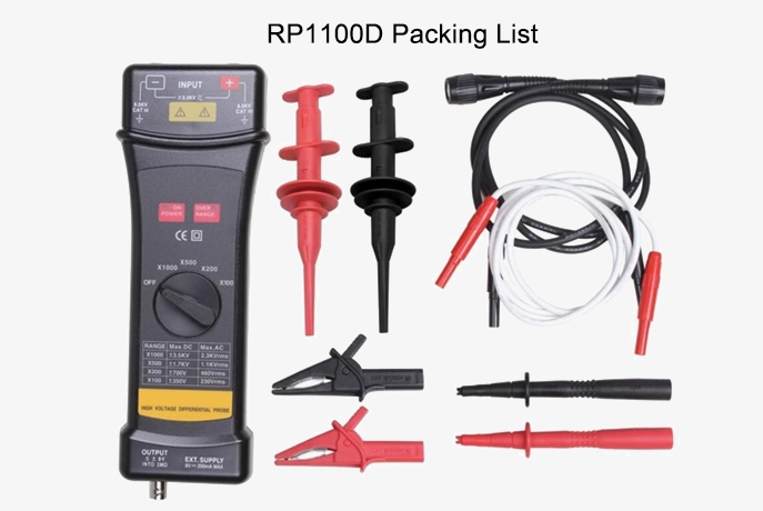 High voltage differential oscilloscope probe 1100D packing list