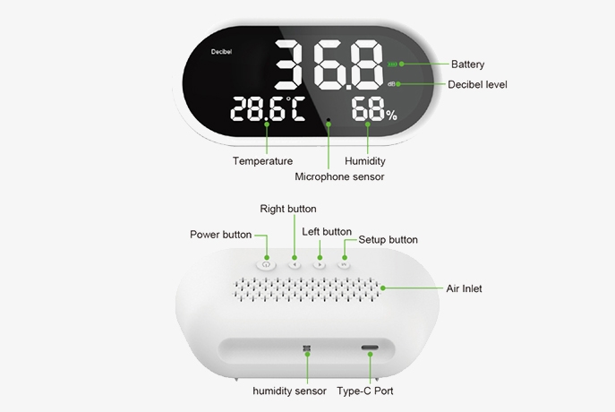 LED display decibel meter specifications