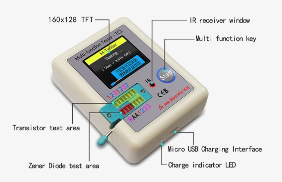 Multifunction LCR transistor tester details