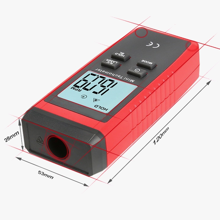 non contact digital tachometer fo motor size