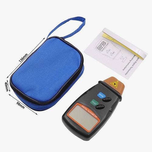 Non contact laser digital tachometer for motor package