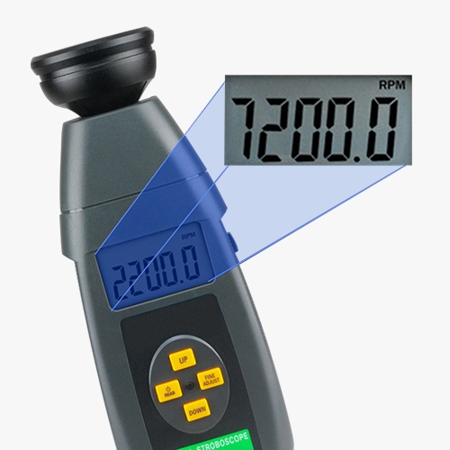 Non contact photo digital tachometer for car display