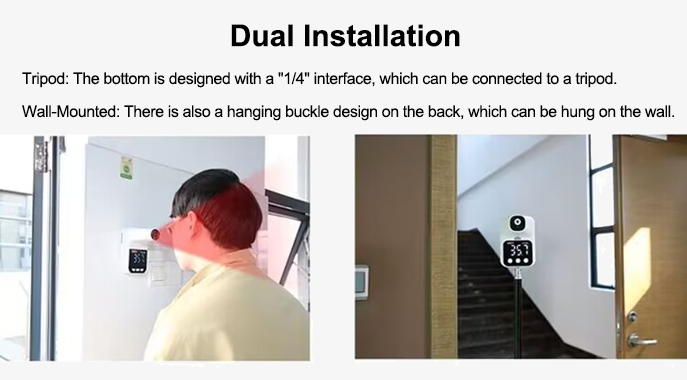 Non contact wall mounted infrared forehead thermometer installation method