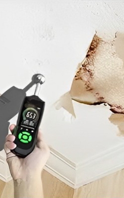 Non invasive wood moisture meter for roof leak