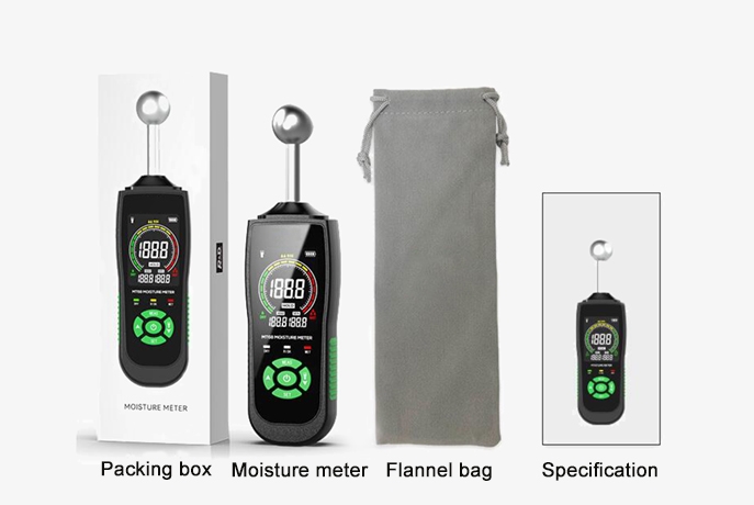 Non invasive wood moisture meter packing list