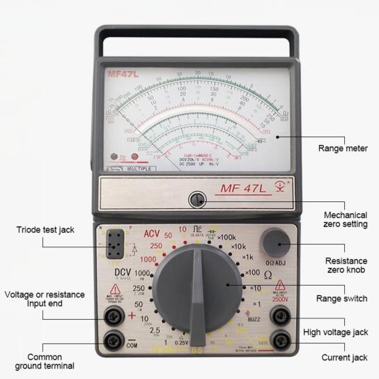 Portable analog multimeter details