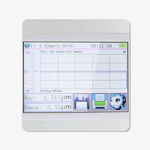 Portable contact profilometer surface roughness gauge screen details