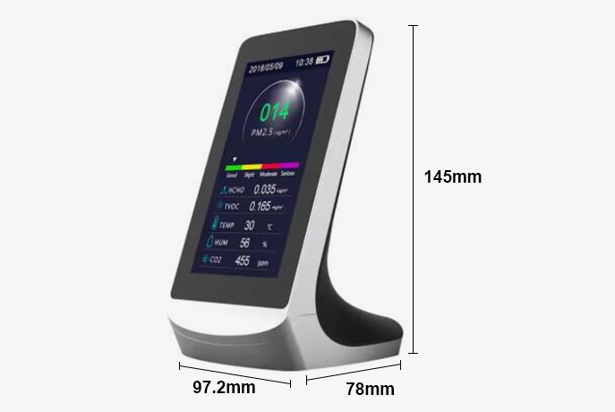 Portable indoor air quality monitor dimensions