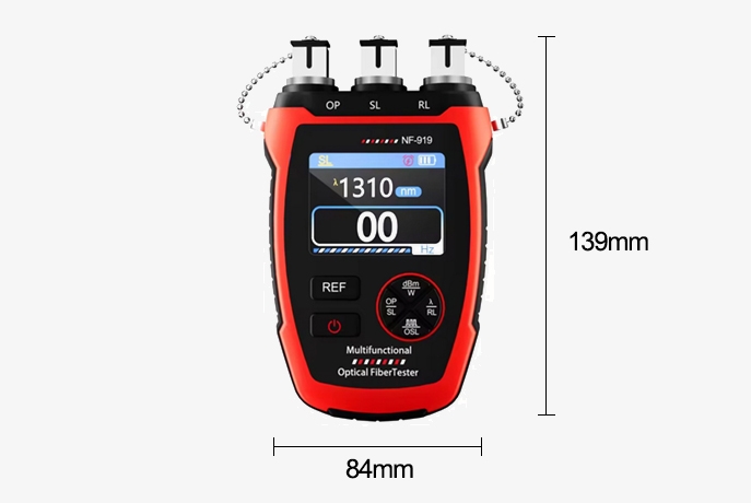 Portable optical fiber power meter dimension