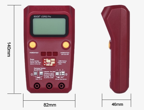 Portable transistor detector dimension